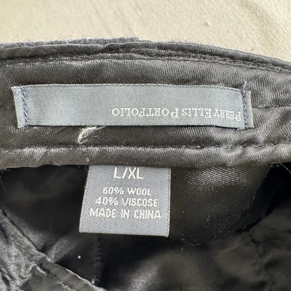 Perry‎ Ellis Wool Newsboy Hat Charcoal L/XL New